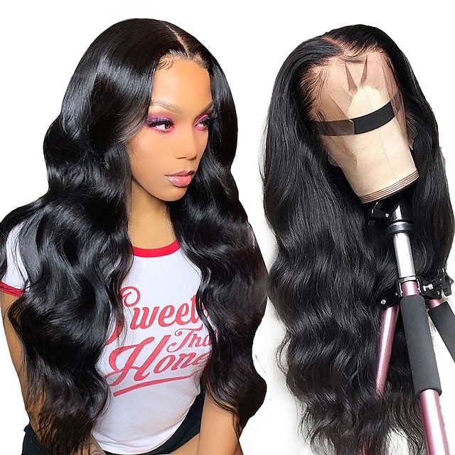 

Ishow Remy Human Hair T-part Lace Wig 13X4X1 Natural Color Body Wave 180 Density 100% Human Hair Body Wave Pre Plucked T Lace 1341 Lace Wig