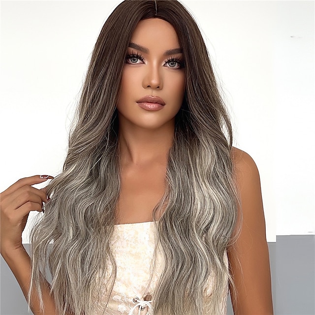 middle part synthetic wig