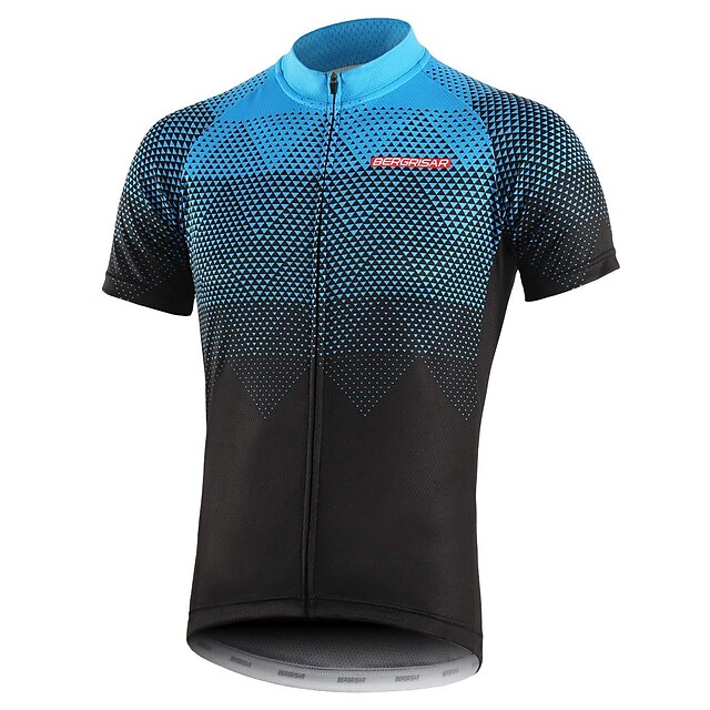 BERGRISAR Men's Short Sleeve Cycling Jersey with 3 Rear Pockets Summer