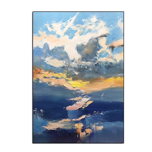 Home & Garden Wall Art | Oil Painting Handmade Hand Painted Wall Art Modern Sky and Sea Abstract Landscape Home Decoration Decor