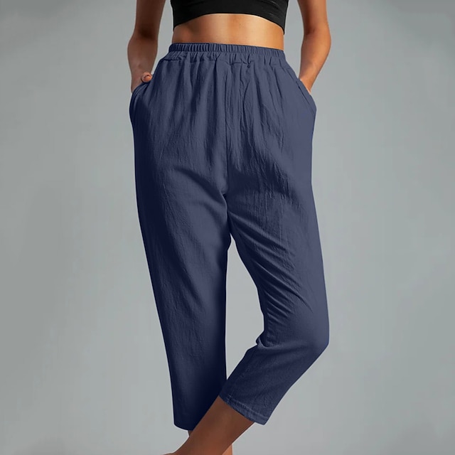 Women's Yoga Pants Side Pockets Elastic 