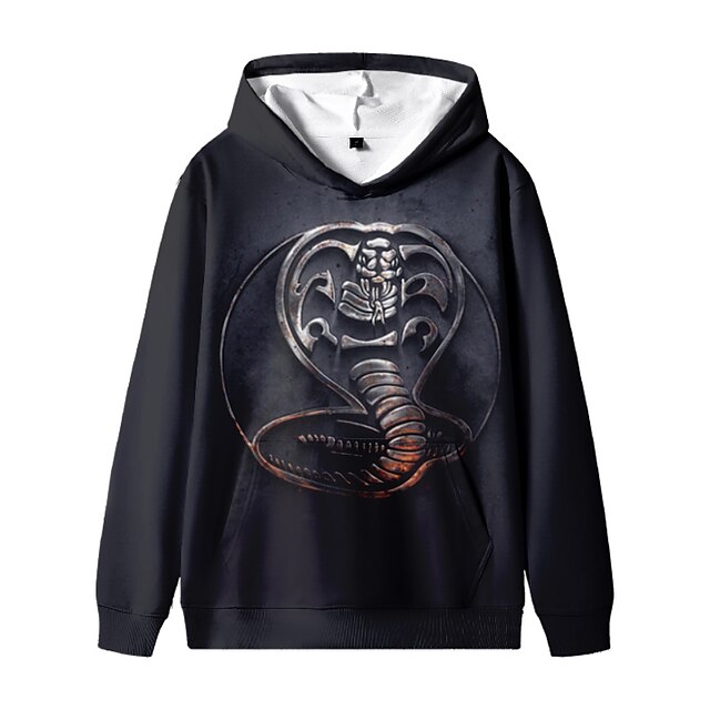 Baby & Kids Boys Clothing | Kids Unisex Hoodie Long Sleeve Black 3D Print Animal Daily Indoor Active Daily 3-12 Years - AL64848