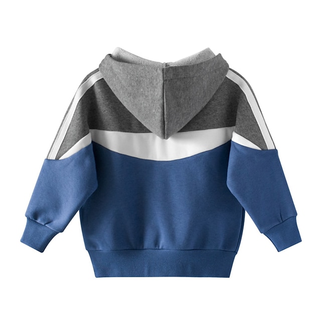 Baby & Kids Boys Clothing | Kids Boys Hoodie Long Sleeve Blue Red Color Block Indoor Outdoor Active Daily 2-8 Years - GP13278