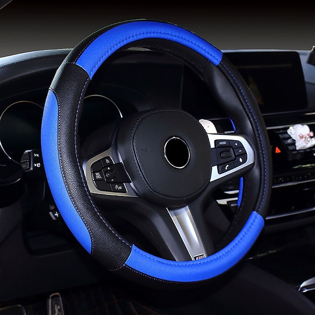  Steering Wheel Cover Style Imitation Leather Universal Car Steering Wheel Protector Anti-Slip Soft Interior Accessories for Women Men fit Car SUV etc  15 inch four Seasons 1PCS