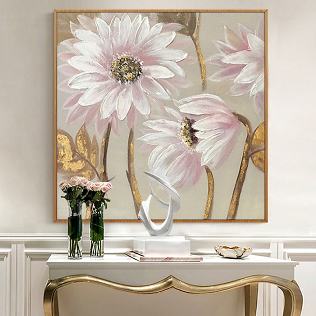 Home & Garden Wall Art | Oil Painting Handmade Hand Painted Wall Art Modern Abstract Gold Foil Flowers Home Decoration Decor Rol