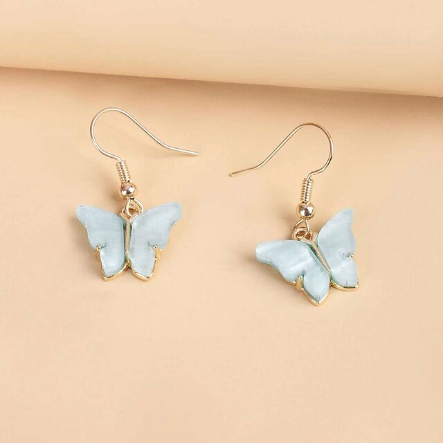 Shoes & Bags Fashion Accessories | Butterfly Drop Earrings Earrings Classic Elegant Trendy Cute Sweet Earrings Jewelry Blue For 