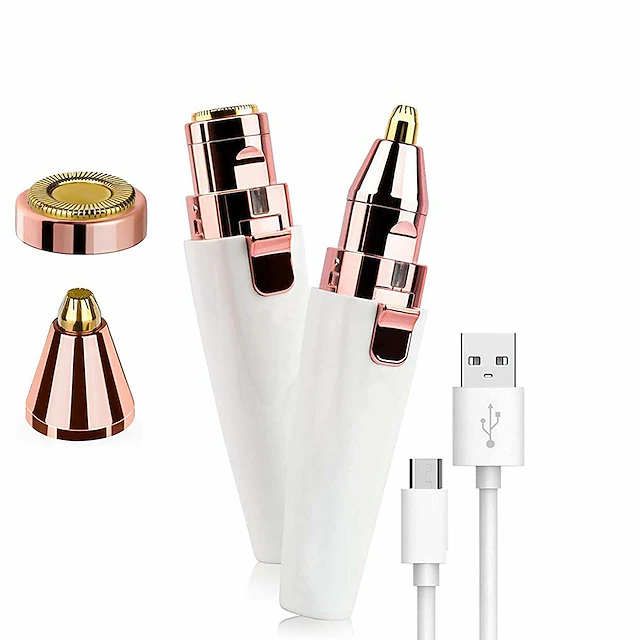 Electric Eyebrow Trimmer, Female-Specific Painless Razor, USB Rechargeable Mini Eyebrow Razor, Portable Epilator, Facial Epilator, Built-In LED Light And 2 Head Eyebrow Razors 7