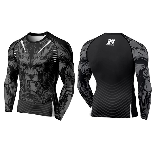 Sports & Outdoors Running, Jogging & Walking | 21Grams® Mens Long Sleeve Compression Shirt Running Shirt Top Athletic Athleisure