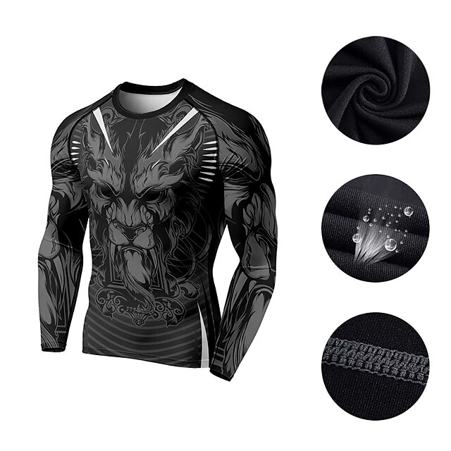 Sports & Outdoors Running, Jogging & Walking | 21Grams® Mens Long Sleeve Compression Shirt Running Shirt Top Athletic Athleisure