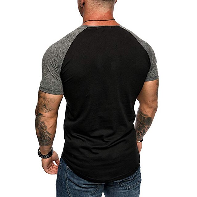 Men S Muscle T Shirt Stretch Short Sleeve V Neck Bodybuilding T Shirt   Datzhr1641360535942 