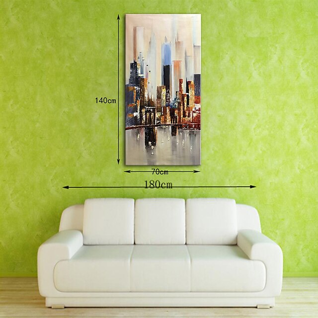 Home & Garden Wall Art | Mintura Handmade Oil Painting On Canvas Wall Art Decoration Modern Abstract City Landscape Picture For 