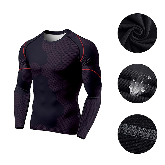 Sports & Outdoors Running, Jogging & Walking | 21Grams® Mens 2 Piece Activewear Set Compression Suit Athletic Athleisure 2pcs Wi