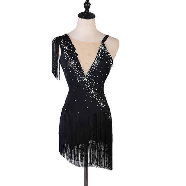 Figure Skating Dress Fringed Tassel Crystals / Rhinestones Women‘s