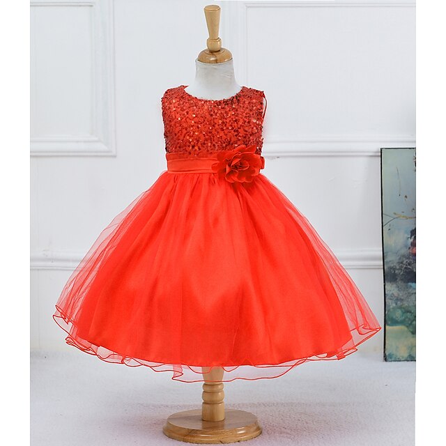 Kids Little Girls' Dress Floral Solid Colored Flower Tulle Dress Party ...