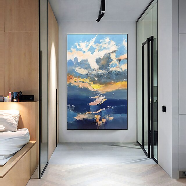 Home & Garden Wall Art | Oil Painting Handmade Hand Painted Wall Art Modern Sky and Sea Abstract Landscape Home Decoration Decor