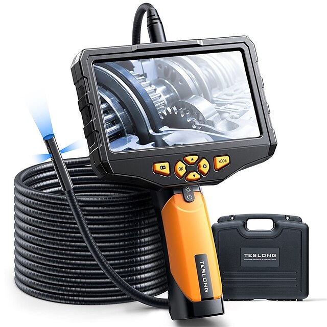  Teslong Three-Lens Endoscopy Camera Industrial Endoscope With Light Nts300 Digital Video Endoscope Camera 5M Waterproof Flexible Cable Car Home Wall Pipe Automobile