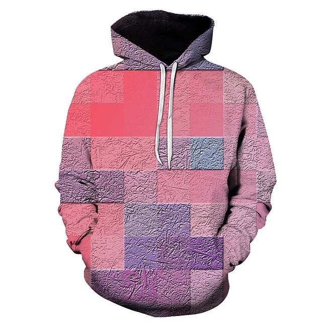 Mens Clothing Mens Hoodies & Sweatshirts | Mens Pullover Hoodie Sweatshirt Graphic Color Block Tartan Print Casual Daily Holiday