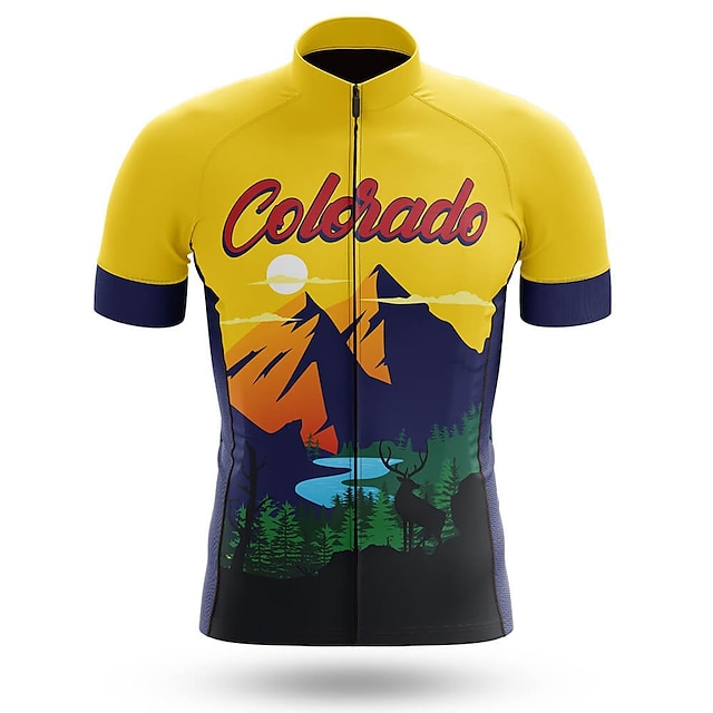 Sports & Outdoors Cycling | 21Grams Mens Short Sleeve Cycling Jersey Bike Top with 3 Rear Pockets Mountain Bike MTB Road Bike Cy