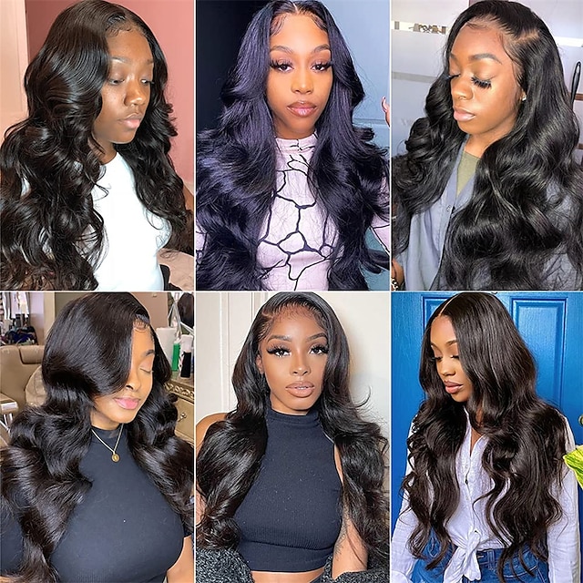 Beauty & Hair Wigs & Hair Pieces | Body Wave Lace Front Wigs 13x4 Pre Plucked 130% Density Brazilian Human Hair Wigs Natural wit