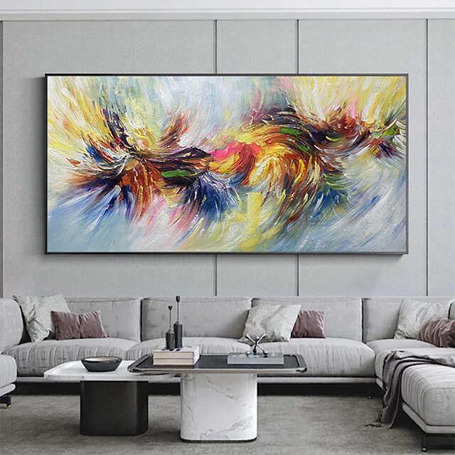 Home & Garden Wall Art | Mintura Handmade Oil Painting On Canvas Wall Art Decoration Modern Abstract Colorful Pictures For Home 