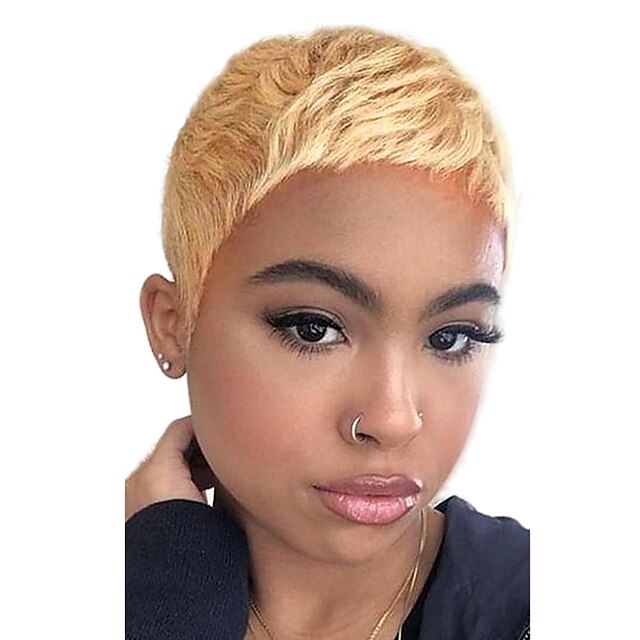 Short Straight Bob Pixie Cut Non Lace Front Human Hair Wig With Bangs For  Black Women Machine Made Brazilian Human Hair Capless Wig 8961881 2023 –  $