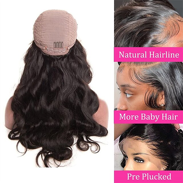 Beauty & Hair Wigs & Hair Pieces | Body Wave Lace Front Wigs 13x4 Pre Plucked 130% Density Brazilian Human Hair Wigs Natural wit