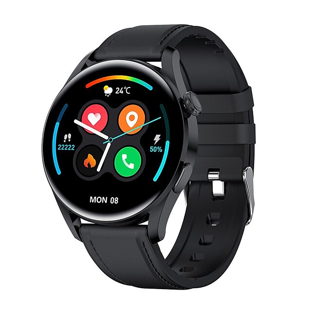  T33S Slimme horloge 1.28 inch(es) Smart horloge Bluetooth Stappenteller Gespreksherinnering Slaaptracker Compatibel met: Android iOS Dames Heren Lange stand-by Stappenteller IP 67 42 mm horlogekast