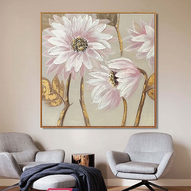 Home & Garden Wall Art | Oil Painting Handmade Hand Painted Wall Art Modern Abstract Gold Foil Flowers Home Decoration Decor Rol