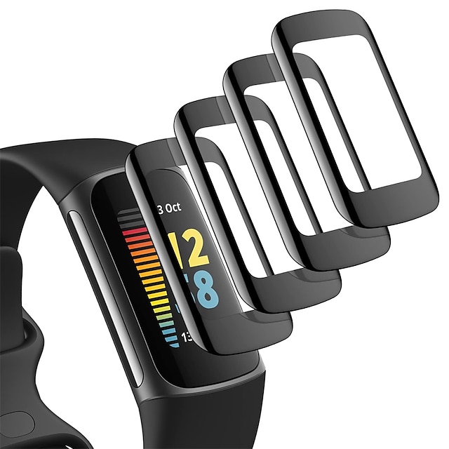  4 Pças. Assista Protetor de Tela Compatível com Fitbit Fitbit Charge 5 Protetor de Tela para Privacidade Alta Definição Resistente a Riscos TPU Acessórios de Relógios