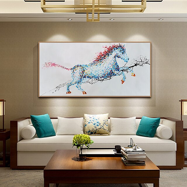 Home & Garden Wall Art | Mintura Handmade Oil Painting On Canvas Wall Art Decoration Modern Abstract Animal Horse Pictures For H