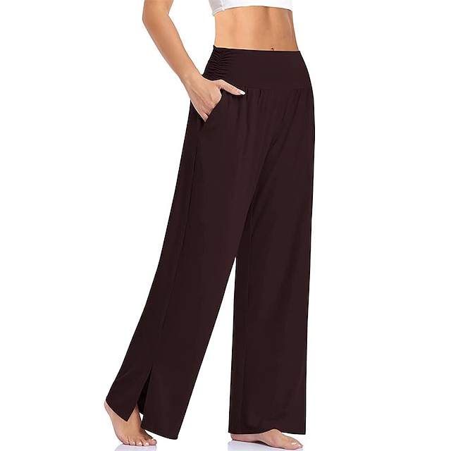 Women's Loungewear Pants with Pockets Solid Color Casual Comfortable