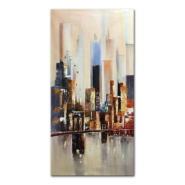 Home & Garden Wall Art | Mintura Handmade Oil Painting On Canvas Wall Art Decoration Modern Abstract City Landscape Picture For 