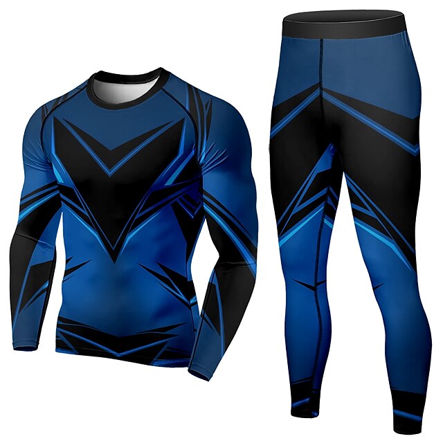 Sports & Outdoors Running, Jogging & Walking | 21Grams® Mens 2 Piece Activewear Set Compression Suit Athletic Athleisure 2pcs Wi