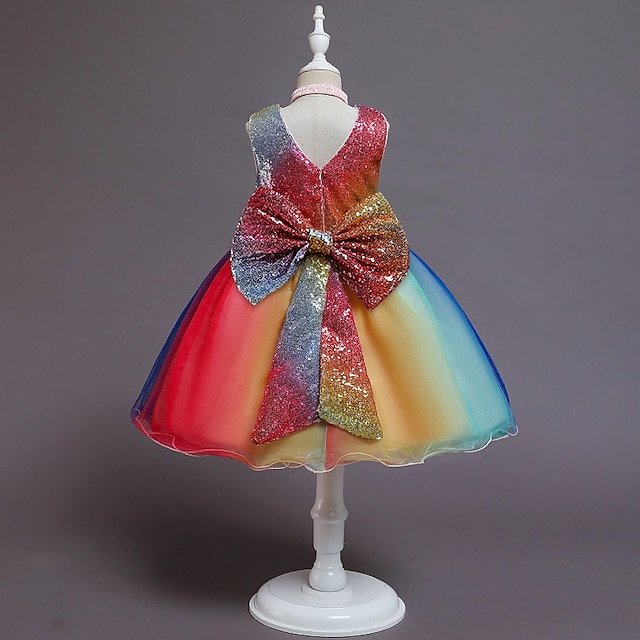 

Kids Little Girls' Dress Patchwork colour A Line Dress Special Occasion Bow Purple Red Midi Sleeveless Princess Sweet Dresses Summer Regular Fit 1-5 Years