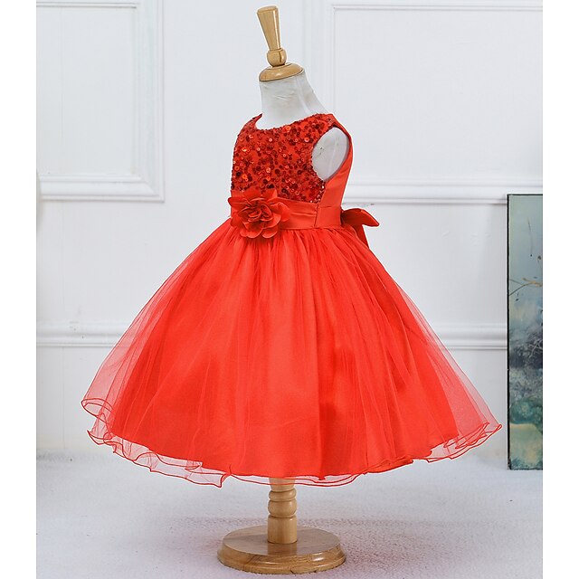 Kids Little Girls' Dress Floral Solid Colored Flower Tulle Dress Party ...