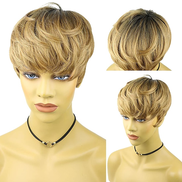 Beauty & Hair Wigs & Hair Pieces | Blonde Wigs for Women Rofa Short Pixie Cut Wig for Black Women Synthetic Hair Short Cut Wigs 