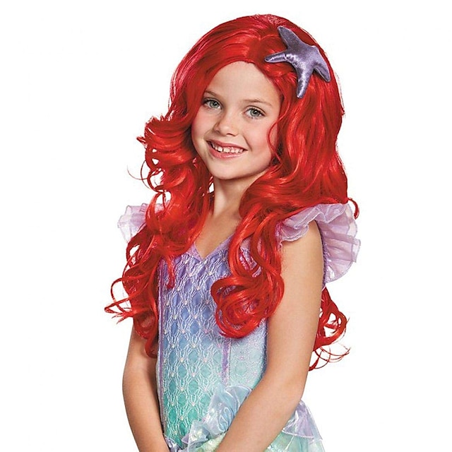  Princesa perucas vermelhas para mulheres peruca cosplay peruca bob encaracolado marrom escuro loiro claro laranja vermelho loiro cabelo sintético feminino vermelho / diário (sem acessórios, apenas