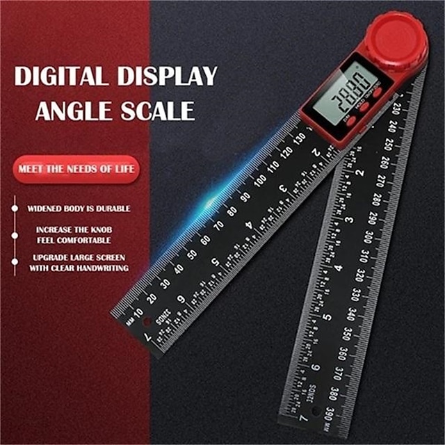 0-200mm LCD Digital Angle Finder Meter Protract Goniometer Measure Ruler Tool 