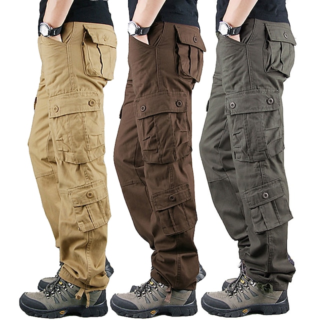  Men's Military Work Pants Hiking Cargo Pants Tactical Pants 8 Pockets Outdoor Ripstop Quick Dry Multi Pockets Breathable Cotton Combat Pants / Trousers Bottoms Army Green Black Blue Khaki