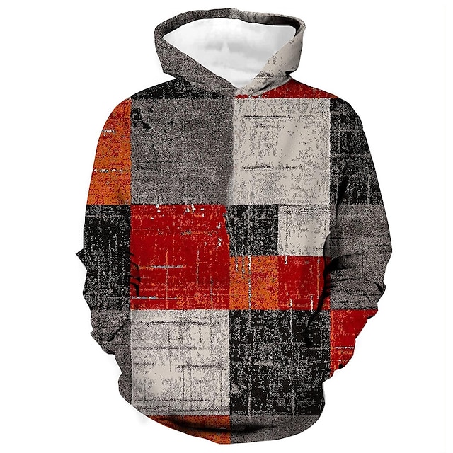 Baby & Kids Matching Outfits | Mens kids Pullover Hoodie Sweatshirt Plaid Graphic Color Block Hooded Casual Daily Holiday Sports