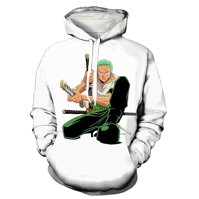 Toys & Hobbies Cosplay & Costumes | Inspired by One Piece Roronoa Zoro Hoodie Anime 100% Polyester Anime 3D Harajuku Graphic Hoo