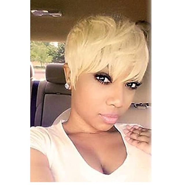  Short Hair Wig with Bang Wavy Hair Wig Short Synthetic Wigs for Black/White Women Natural Blonde Wig Short Hairstyle