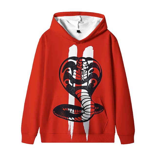 Baby & Kids Boys Clothing | Kids Unisex Hoodie Long Sleeve Red 3D Print Animal Daily Indoor Active Daily 3-12 Years - VU75110