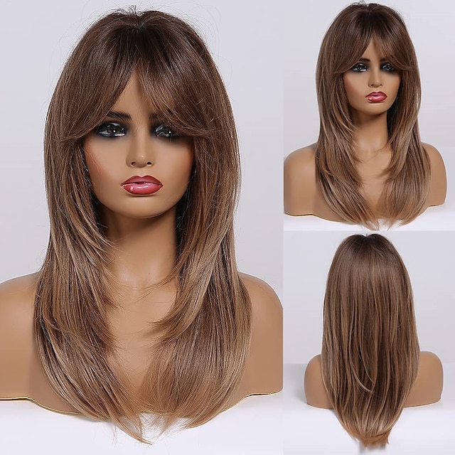 Beauty & Hair Wigs & Hair Pieces | Ash Blonde Hair Long Layered Curly Wig Shoulder Length Heat Resistant Synthetic Wigs for Wome