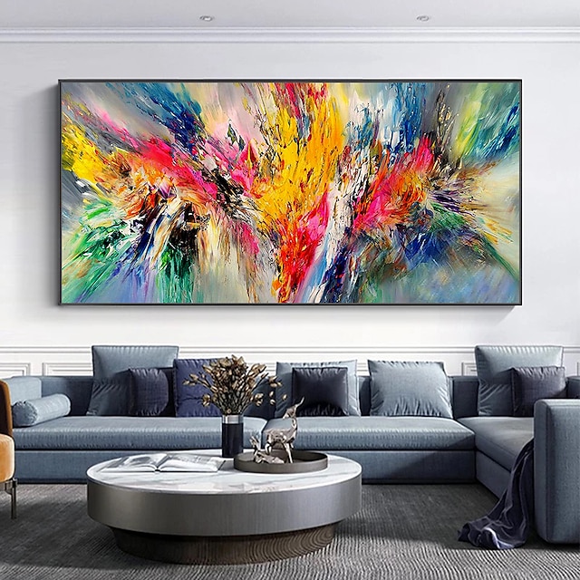  Mintura Handmade Oil Painting On Canvas Wall Art Decoration Modern Abstract Colorful Picture For Home Decor Rolled Frameless Unstretched Painting