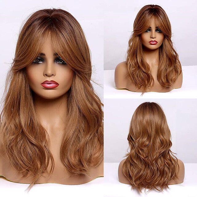 Beauty & Hair Wigs & Hair Pieces | Ash Blonde Hair Long Layered Curly Wig Shoulder Length Heat Resistant Synthetic Wigs for Wome