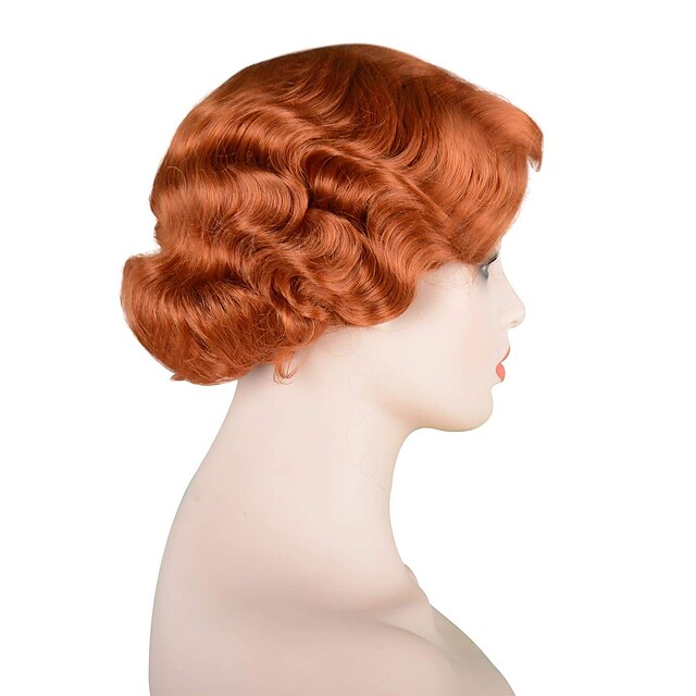 Beauty & Hair Wigs & Hair Pieces | Roaring 20S Wig 1920S Vintage Wigs Short Curly Hair Wave Ripple Bangs Old Shanghai Style Cosp