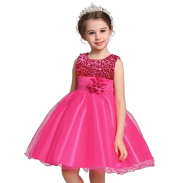 Kids Little Girls' Dress Floral Solid Colored Flower Tulle Dress Party
