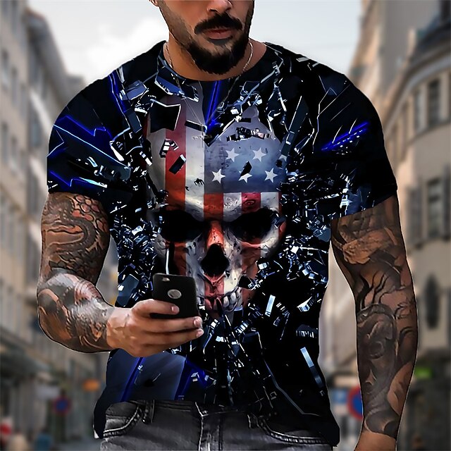 Men's Plus Size T shirt Tee Big and Tall Graphic Crew Neck Print Short Sleeve Summer Designer Casual Big and Tall Daily Holiday Tops3