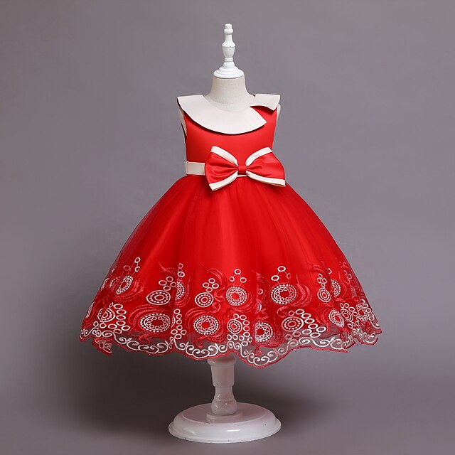 

Kids Little Girls' Dress Plain Tulle Dress Party Daily Bow Multicolor Pink Dusty Blue Knee-length Sleeveless Elegant Cute Dresses Children's Day Spring Summer Slim 3-10 Years